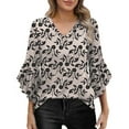 thumbnail image 1 of Lkhaha Women T Shirt Dressy CasualLength Sleeve V Neck Flared Fashion Workout Clothes Khaki XL, 1 of 6
