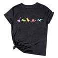 thumbnail image 1 of Lkhaha Women's T-Shirts Basic Tops Summer Letter Print Fashionable Colored Short Sleeved Plus Size Outfits Black L, 1 of 3