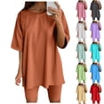 thumbnail image 1 of Lkhaha Womens 2 Piece Shorts Sets Summer Workout Lounge Outfits Oversized Yoga Athletic T Shirt Biker Short Matching Tracksuit Hot Pink S, 1 of 7