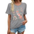 thumbnail image 1 of Lkhaha Womens Fashion Tees Tops Casual Short Sleeve Loose Round Neck Printed Soft Breathable Layer Clothes Light Gray 2XL, 1 of 4