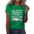 thumbnail image 1 of Lkhaha Womens Graphic T Shirts BasebMom Game Day BasebCute Printed Round Neck Short Sleeve Fashion Workout Clothes Green 2XL, 1 of 4