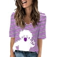 thumbnail image 1 of Lkhaha Womens T Shirts Casual Loose Crew Neck Short Sleeve Relaxed Basic Fashion Clothes 2026 Purple 3XL, 1 of 4