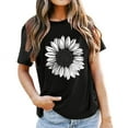 thumbnail image 1 of Lkhaha Womens T Shirts Fashion Casual Print Loose Short Sleeve Round NeckOuting Soft Breathable Clothing Black XL, 1 of 4