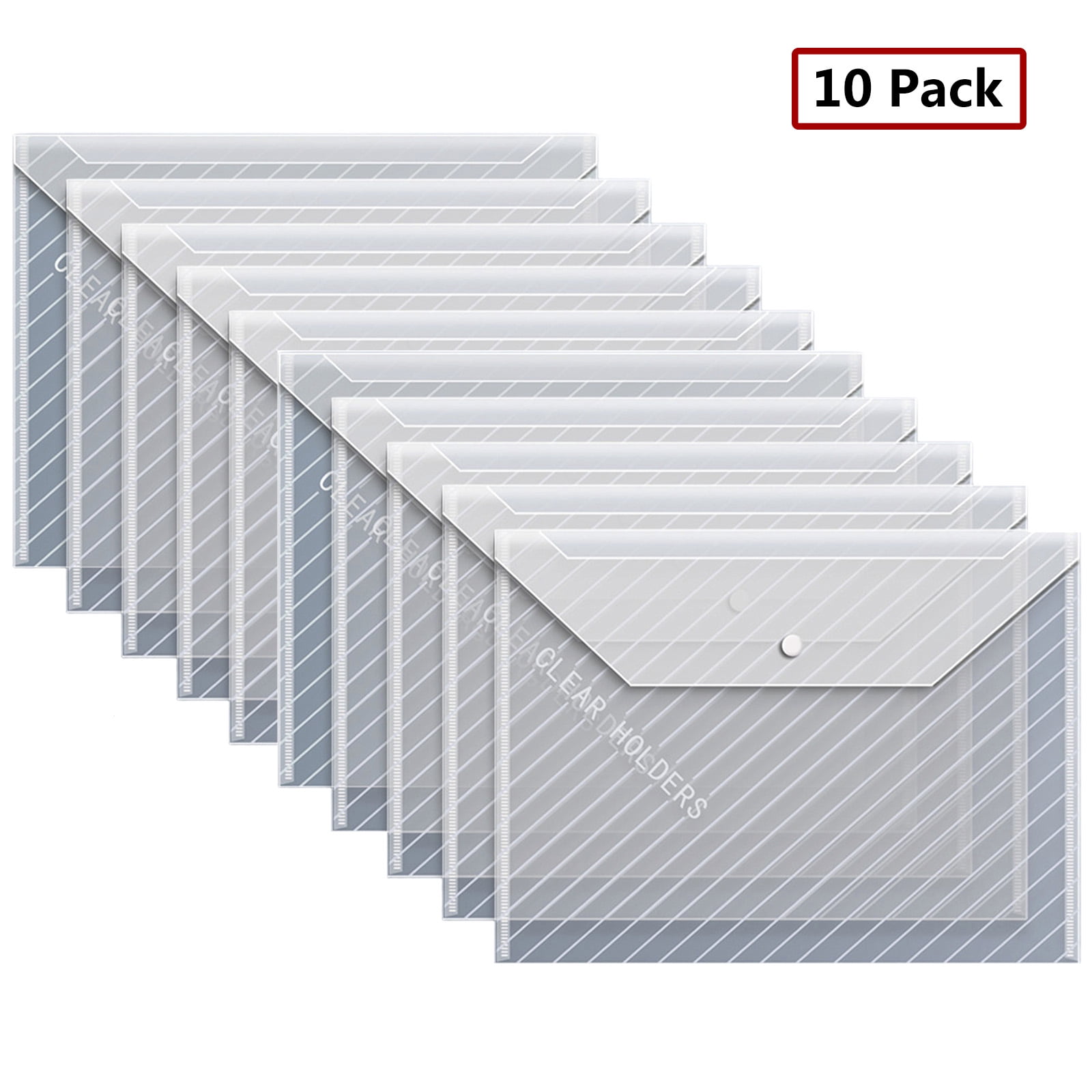 Lksixu 10 Pack Plastic File Folders, A4 Letter Size Clear Poly ...