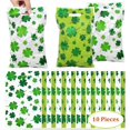 thumbnail image 1 of Lksixu 10 Pcs St. Patrick's Day Gift Bags, Double-Sided Green Shamrocks Plastic Treat Bags with Handles, Irish Lucky Cellophane Goodie Bags BPA-Free Reusable Snack Bags for Party Favor, 1 of 9