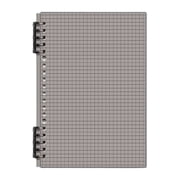 Lksixu 10 Ring Binder Notebook, Frosted PVC Softcover A5 Grid Writing Notebook, Refillable Thick Graph Paper Notepad, 120 Pages Loose Leaf Spiral Grid Notebooks for Work Business College