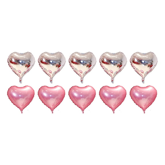 Lksixu 10pcs Heart Foil Balloons - 18inch Heart Shape Mylar Balloons For Romantic Love Valentine Is Day Wedding Birthay Party Decorations Valentines Day Decor