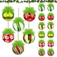 thumbnail image 1 of Lksixu 12 Pcs Christmas Ball Ornaments with Fuzzy Hair, 2.4" Red and Green Glitter Decorative Ball Pendants, Shatterproof Christmas Tree Hanging Bauble Christmas Tree Decoration for Party Holiday, 1 of 6