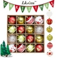 thumbnail image 1 of Lksixu 16Pcs Christmas Balls Ornaments, Christmas Decorations for Xmas Tree, 2.36" Glitter Shatterproof Decorative Balls with Exquisite Pattern Christmas Tree Hanging Baubles for Party Wedding, 1 of 6