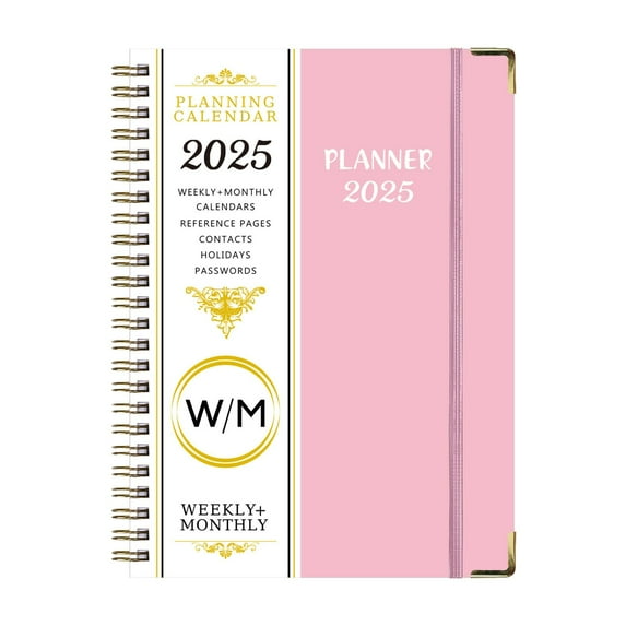 Lksixu 2024-2025 Planner Coil Notebook, A5 Colorful Marble Prints Schedule Notebook With Separate Pages, Weekly & Monthly Organizer Notebook with Tabs and Elastic Closure Academic Appointment Notebook