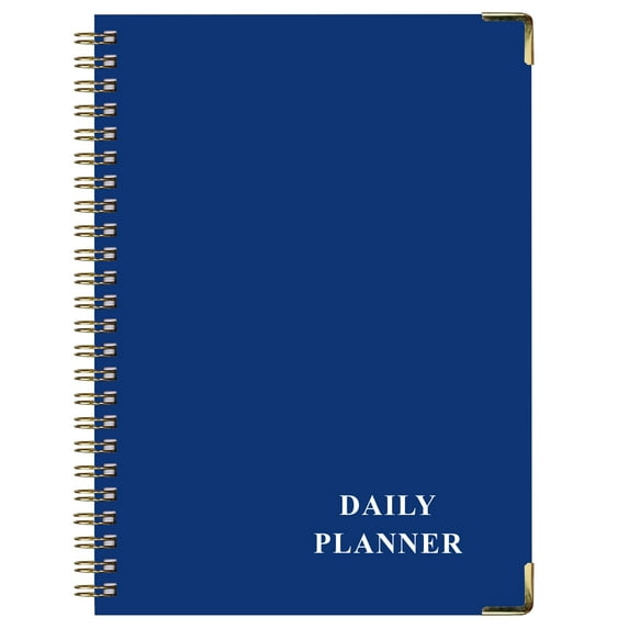 Lksixu 2025 Planner Coil Notebook, A5 Size Blue Schedule Notebook With Separate Pages, Weekly & Monthly Organizer Notebook with Tabs and Elastic Closure Academic Appointment Notebook