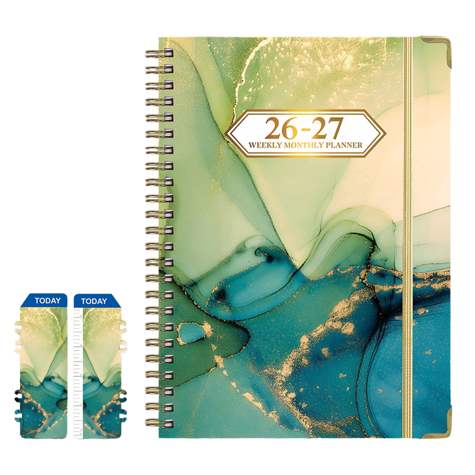 Separate Notebook Lksixu 2026-2027 Planner Coil Notebook, A5 Colorful Marble Prints ...