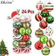 thumbnail image 1 of Lksixu 24Pcs Christmas Tree Hanging Ornaments, Christmas Decorations for Xmas Tree, 2.36 inch Glitter Red and Green Shatterproof Christmas Tree Hanging Baubles, Christmas Pendant for Party Wedding, 1 of 7