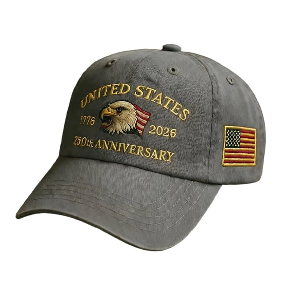 Lksixu 250 Anniversary USA Hat, 1776-2026 Year Eagle & American Flag Embroidered Patriot Baseball Cap, Adjustable Commemorative United States Trucker Hats America 250th Anniversary Hat for Men Women