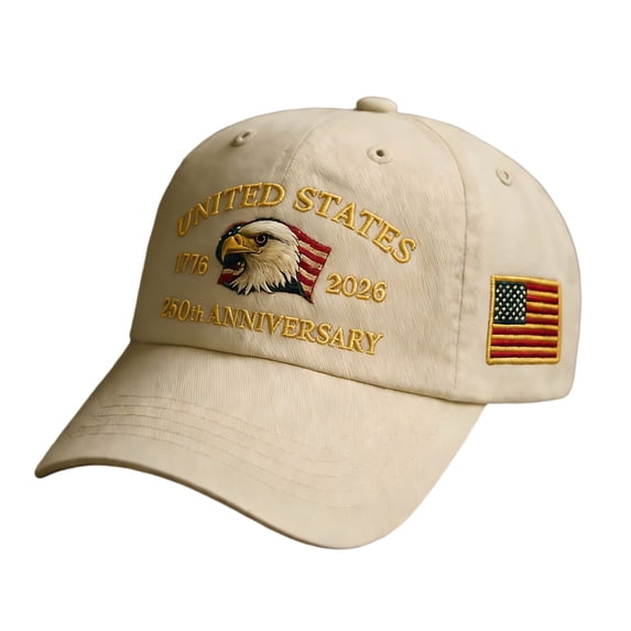 Lksixu 250 Anniversary USA Hat, 1776-2026 Year Eagle & American Flag Embroidered Patriot Baseball Cap, Adjustable Commemorative United States Trucker Hats America 250th Anniversary Hat for Men Women