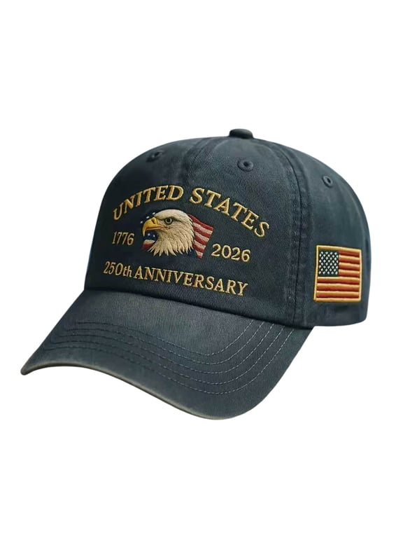 250 Anniversary USA Hat, 1776-2026 Year Eagle & American Flag Embroidered Patriot Baseball Cap, Adjustable Commemorative United States Trucker Hats America 250th Anniversary Hat for Men Women