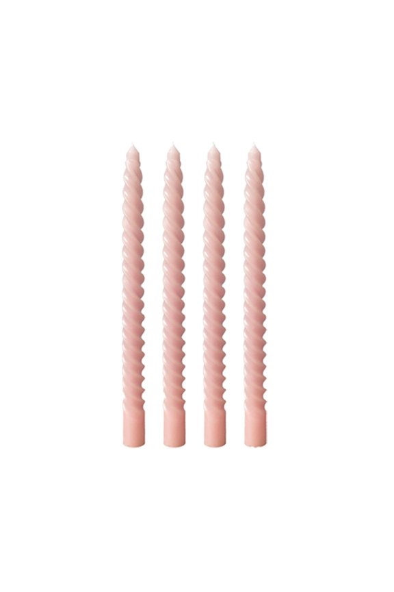 4 Pack Taper Candles Set, 10 inch Paraffin Wax Spiral Taper Candles, Dripless Unscented and Smokeless Dinner Candle Long Burning Tall Candlesticks for Wedding Party and Home