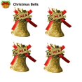 thumbnail image 1 of Lksixu 4 Pcs Christmas Bells Ornaments, Christmas Tree Decorations 1.57" Plastic Small Craft Bells Pendants with Bow and Ribbon, Vintage Christmas Hanging Decorative Bells for Xmas Tree Holiday Party, 1 of 7