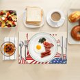 thumbnail image 1 of Lksixu 4th of July Patriotic Placemats, 13x16.5 inch Linen Stars and Stripes American Flag Pattern Place Mats, Memorial Independence Day Table Mats Kitchen Dining Table Decorations for Party, 1 of 4