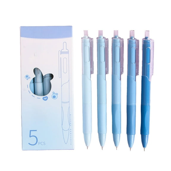 Lksixu 5 Pcs Retractable Gel Pen Set, 0.5mm Fine Point Black Ink Roller Pens with Gradient Design, Quick Dry and Smooth Writing Aesthetic Pens Office Supplies for Journaling Drawing Note-Taking