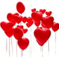 thumbnail image 1 of Lksixu 50 Pcs Red Heart Balloons, 10 inch Heart Shaped Latex Balloons Reusable Love Balloons Romantic Scene Layout Prop Valentine's Day Decorations for Propose Marriage Engagement Wedding Party, 1 of 8