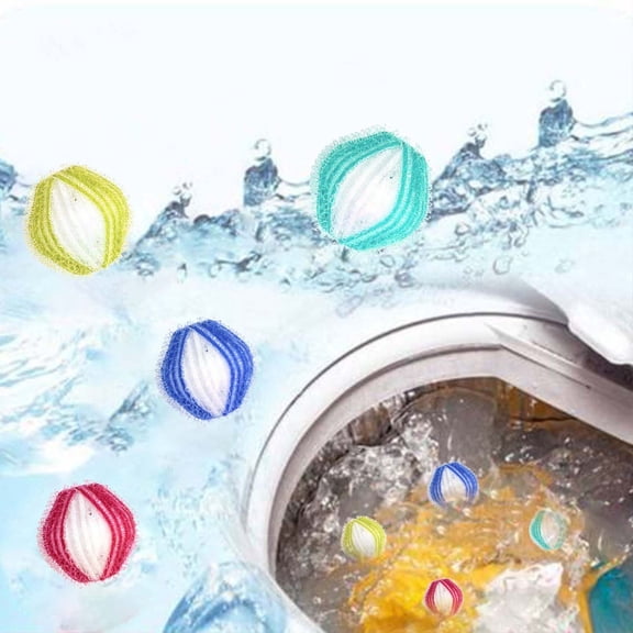 Lksixu 6 Pcs Pet Hair Remover for Laundry, Washing Machine Lint Remover Balls, Reusable Effective Hair Catcher Household Laundry Cleaning Ball Washer and Dryer Balls Cleaning Supplies for Clothing