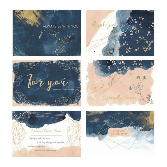 Lksixu 6 Pcs Thank You Cards With Envelopes, 4"x6" Watercolor Thank You Blank Notes Romantic Birthday Cards Appreciation Cards Gift Cards for Christmas Wedding Monther's Day All Occasions