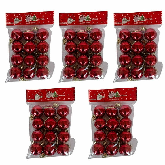 Lksixu 60 Pcs Christmas Balls Ornaments for Xmas Tree, Christmas Decorations 1.2" Mini Glitter Polished Decorative Balls with Rope, Shatterproof Christmas Tree Hanging Baubles for Holiday Party