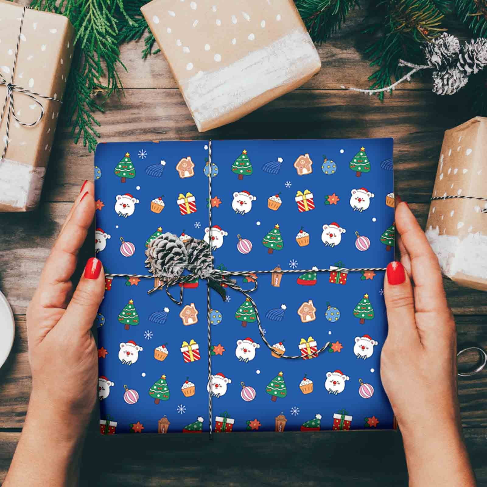 Lksixu 6pcs Christmas Gift Wrapping Paper Gift Box Oversized Wrapping