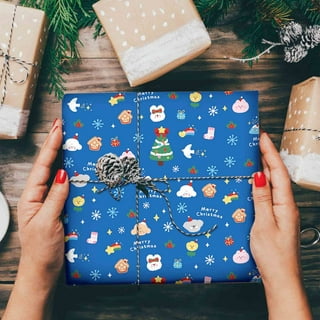 Pianpianzi Christmas Wrapping Paper with Wrapping Organization Happy Birthday Bag with Tissue Paper for Men 1Pcs DIY Men's Women's Children's Christmas Wrapping