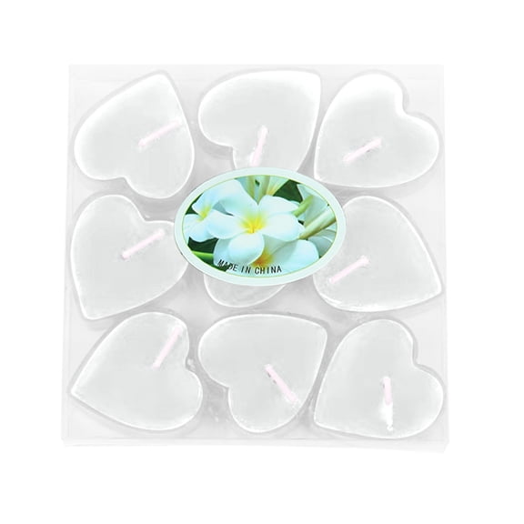 Lksixu 9 Pcs Heart Shape Tealight Candles, Unscented Soy Wax Decorative Candles with Base, Dripless Long Lasting Smokeless Candles Romantic Love Night Scene Layout for Proposal Wedding Anniversary
