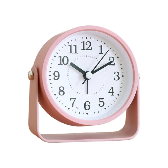 Lksixu Analog Alarm Clock, 4 Inch Silent Non-Ticking Quartz Clock, Battery Operated Simple Design Desk Clock, Easy to Set, Gentle Wake Bedside Clocks for Bedroom Office Living Room