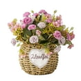 thumbnail image 1 of Lksixu Artificial Flowers in Basket, Realistic Peony Silk Flowers Decoration, No Fade Faux Plant Bouquet with Straw Weaving Basket, Floral Desktop Ornaments Spring Decor for Home Bridal Centerpiece, 1 of 7