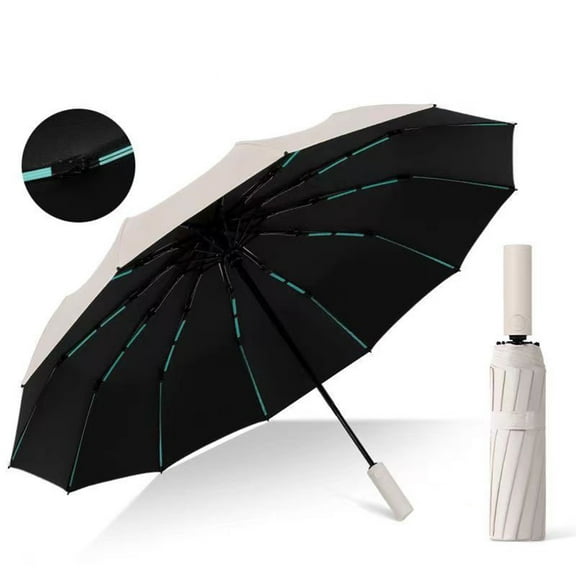 Lksixu Automatic Travel Umbrella, 42 Inch Large Solid Color Compact Umbrella for Rain and Sun, Portable Folding Umbrella with Auto Open/Close, Reinforced Windproof Umbrella with Waterproof Canopy