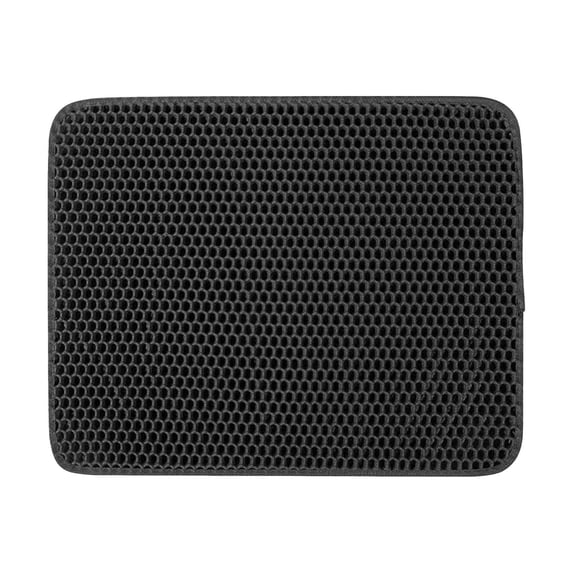Lksixu Cat Litter Mat, Extra Large Litter Box Mat, Honeycomb Double Layer Kitty Litter Trapping Mat, Urine Proof & Waterproof, Easy Clean, Machine Washable, Non-Slip, Scatter Control (11.7×11.7 inch)