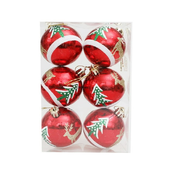 Lksixu Christmas Balls Ornaments for Xmas Tree, Christmas Decorations 2.36" Red and Gold Shatterproof Decorative Ball Pendants with Glittering, Christmas Tree Hanging Bauble Sphere for Party Holiday