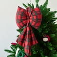 thumbnail image 1 of Lksixu Christmas Burlap Plaid Bows, Christmas Decorations 19 inch Red and Green Checkered Fabric Ribbon Bows, Christmas Tree Topper Bows Winter Holiday Hanging Decorative Bows for Xmas Party Wedding, 1 of 6