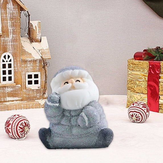 Lksixu Christmas Decorations Desk Topper Santa Statue Christmas Santa Claus Micro Ornaments Mini Figurines Decoration Xmas Snow Statues Holiday Party Supplies Mixed Style Christmas Gifts