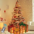 thumbnail image 1 of Lksixu Christmas Glowing Gift Boxes, Christmas Decorations, Set of 3 LED Present Boxes Ornament with Remote Control for Christmas Tree, Light Up Baubles for Indoor Outdoor Courtyard, 1 of 5