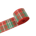 thumbnail image 1 of Lksixu Christmas Ribbon Wired, 6.56 Yard x 1.6 Inch Red and Green Burlap Plaid Burlap Fabric Wired Ribbon, Christmas Tree Decorative Ribbon Christmas Decorations for Gift Wrapping Craft Bows Wreaths, 1 of 6