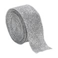 thumbnail image 1 of Lksixu Christmas Ribbon Wired, Christmas Decorations 1.5 inch x2.2 Yards Metallic Glitter Silver Wired Edge Ribbon, Christmas Tree Decorative Ribbon Fabric Craft Ribbon for Gift Wrapping Bow Wreath, 1 of 7