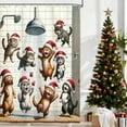 thumbnail image 1 of Lksixu Christmas Shower Curtain for Bathroom, 47"x71" Bathing Cat with Santa Hat Fabric Shower Curtain with Hooks, Waterproof Quick-Drying Winter Holiday Decorative Bath Curtain for Bathtub Spa, 1 of 6