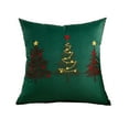 thumbnail image 1 of Lksixu Christmas Throw Pillow Cover, 18x18 inch Green Velvet Christmas Tree Embroidery Pillow Cases, Soft Farmhouse Decorative Pillowcases Winter Holiday Cushion Cover Christmas Decorations for Couch, 1 of 6