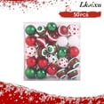 thumbnail image 1 of Lksixu Christmas Tree Ball Ornaments Gift Box Set, 50 Pcs Red & Green Shatterproof Glitter Multi-Style Hanging Ball Bauble Sphere, Christmas Decorations Christmas Theme Pendant for Wedding Party, 1 of 7