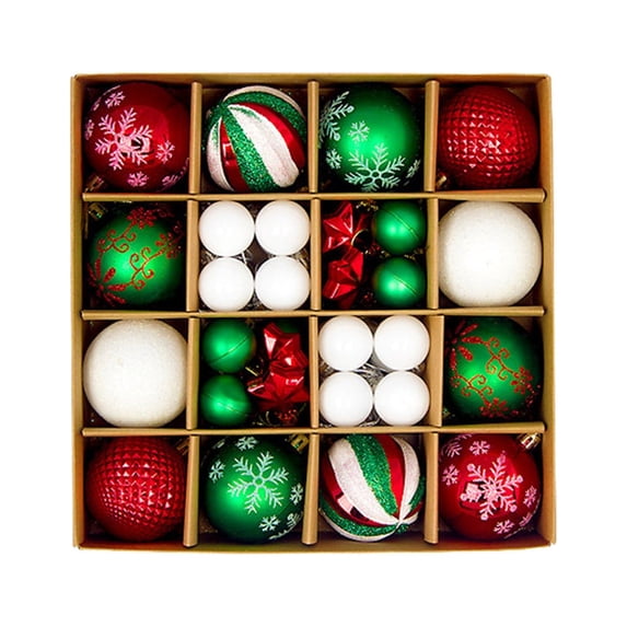 Lksixu Christmas Tree Ball Ornaments Set, Christmas Decorations for Xmas Tree, 44 Pcs Colorful Shatterproof 2.36 inch Christmas Hanging Ornaments, Christmas Pendant Supplies for Wedding Party