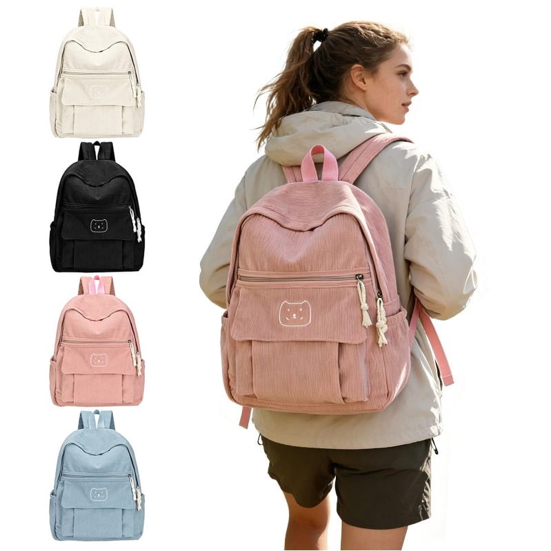 Lksixu Corduroy Travel Backpack for Women, Large Capacity  display picture 1
