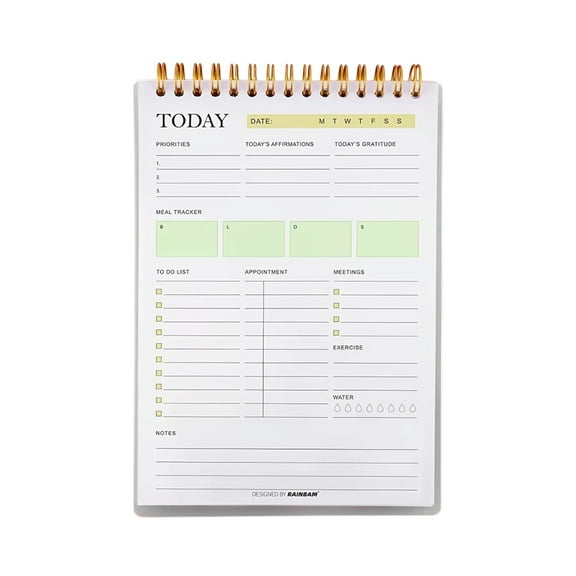 Lksixu Daily Planner Undated, A5 Size Top Spiral Bindling To-Do List Notepad with Protective Cover, 50 Sheets Thick Paper Planning Notebook for Daily Tasks, Habit Tracker, Goal Achievement