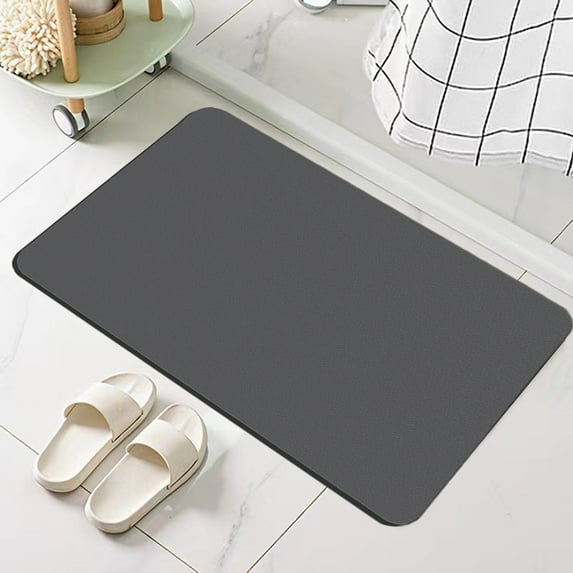 Lksixu Diatomaceous Earth Bathroom Rugs, 15.7"x23.6" Solid Color Thin Floor Mats, Super Absorbent Quick Dry Non-Slip Shower Rug Modern Style Minimalism Entrance Door Mat for Bathtub Bedroom