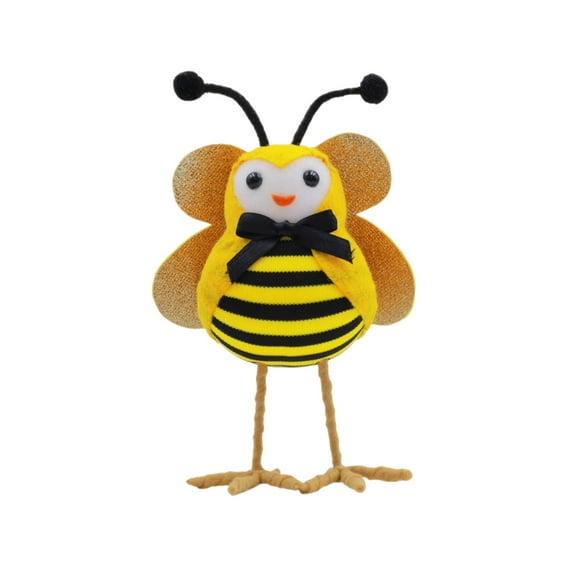 Lksixu Easter Birds Ornaments, Easter Decorations 3D Black and Yellow Honey Bee Design Plush Bird Figurines with Wing, Inseparable Birds Doll Spring Table Decor Animals Garden Statue for Window Party