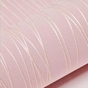 Lksixu Embossed Stripes Wallpaper, Non-Woven Self-Adhesive Removable Peel and Stick Wall Pattern, 3D Flocking Textured Contact Paper Modern Style Decorative Wallpaper for Livingroom Bedroom(21"x33ft)